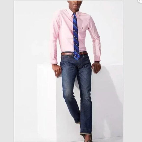 Ralph Lauren Men’s Classic Fit Pink Oxford Shirt Size 8 Button-Down Embroidered - Picture 1 of 8